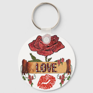 Llavero RAB Rockabilly Valentine Rosas, Love & Lipstick