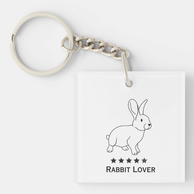 Llavero Rabbit Lover, diseño simple (Frente)