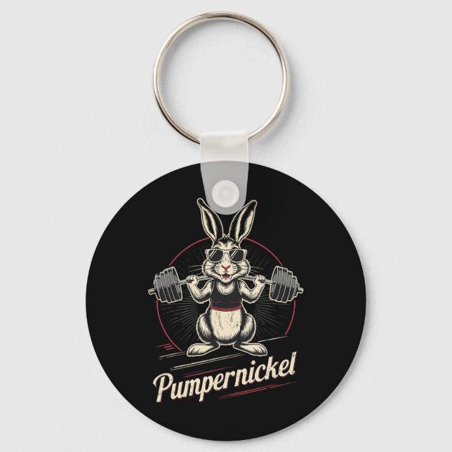 Llavero Rabbit Pumpernickel Karnickel Bodybuilding (Anverso)