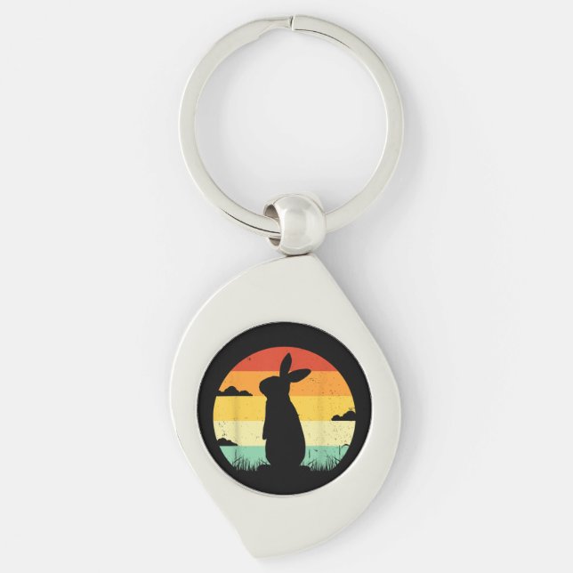 Llavero Rabbit Retro Vintage Estilo Bunny Lover (Anverso)