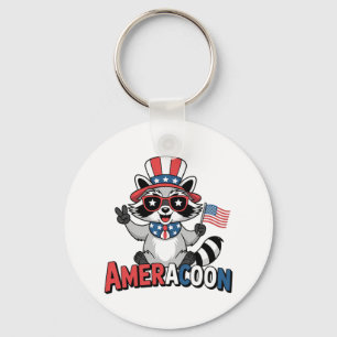 Llavero Raccoon Americoon Patriótico 4° de julio de Améric