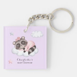 Llavero Raccoon Animal Chica Baby Shower Lavender
