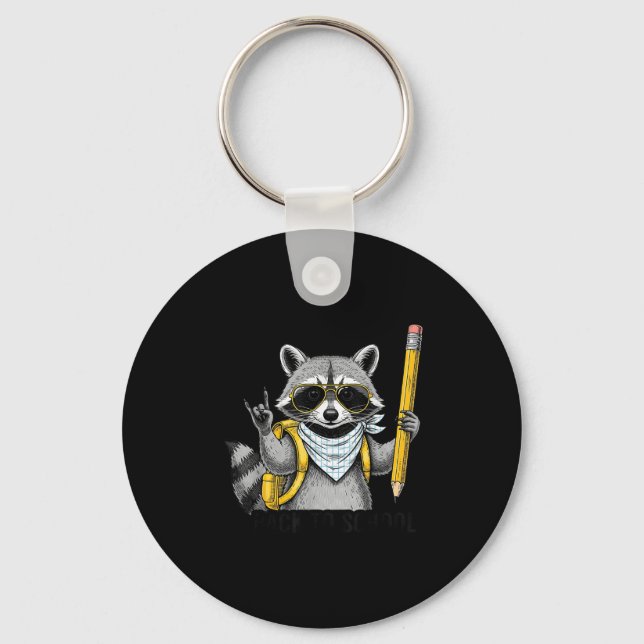 Llavero Raccoon Back To School Funny For Teacher Boy Girl  (Anverso)