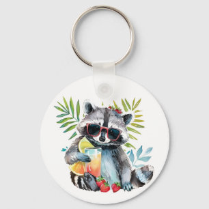 Llavero Raccoon de verano en gafas de sol chillout playa