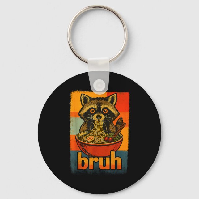 Llavero Raccoon Eating Japanese Ramen Noodles Men Women Ki (Anverso)