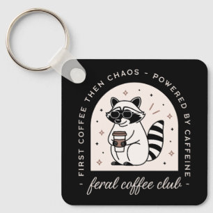 Llavero Raccoon feral club de los amantes del café