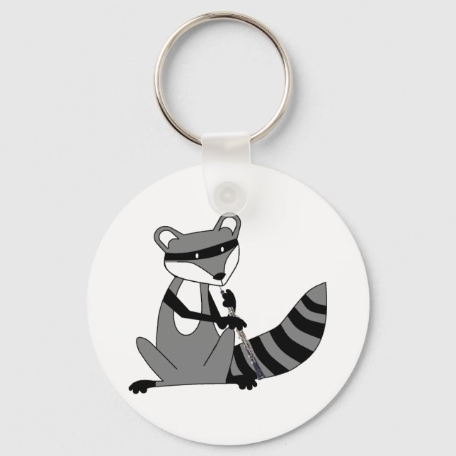 Llavero Raccoon jugando al Oboe (Anverso)