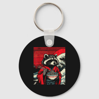 Llavero Raccoon Kimono Eating Ramen Japanese Food Art Men 