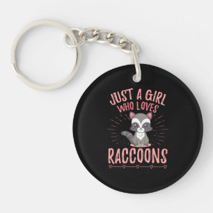 Llavero Raccoon Lover Sólo un Chica que ama el mapache