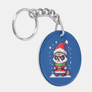 Llavero Raccoon Navidades Grumpy - Festividad divertida de