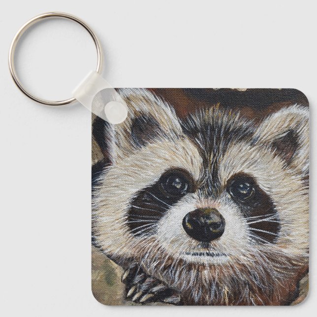 Llavero Raccoon Painting Keychain (Anverso)
