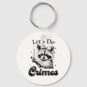 Llavero Racoon gracioso con basura en mapache Hagamos los
