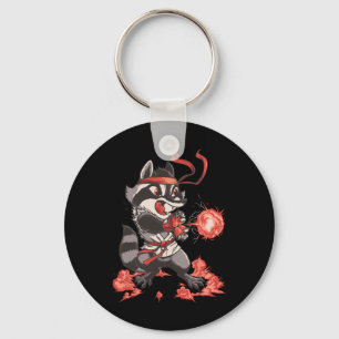 Llavero Racoondouken Funny Raccoon Karate Fighter Arcade G