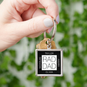 Llavero Rad Dad diseño moderno personalizado niños nombres