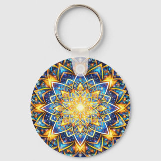 Llavero Radiant Kaleidoscope Mandala – Color Harmony gold