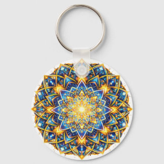 Llavero Radiant Kaleidoscope Mandala – Color Harmony gold