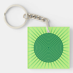Llavero Radiante geométrico moderno - verde esmeralda y li