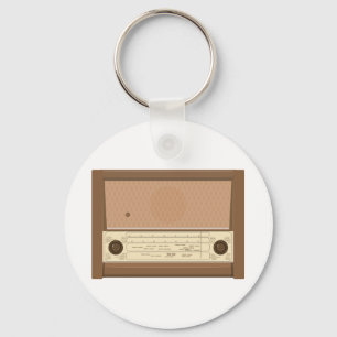Llavero Radio de madera retro de la década de 1940