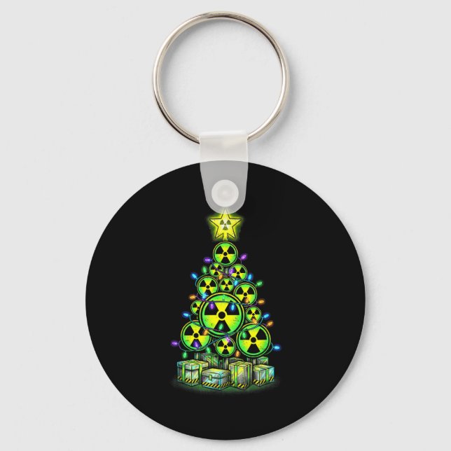 Llavero Radioactive Christmas Tree Graphic Nuclear Warning (Anverso)