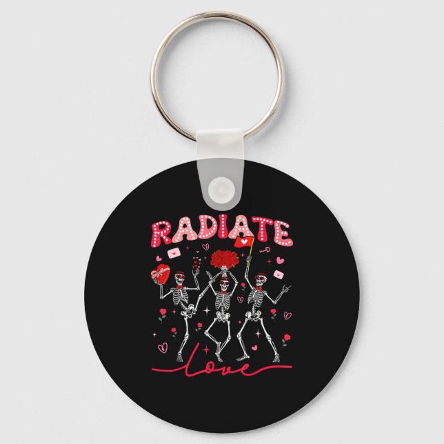Llavero Radiology Radiate Rad Tech Valentine Skeleton Hear (Anverso)