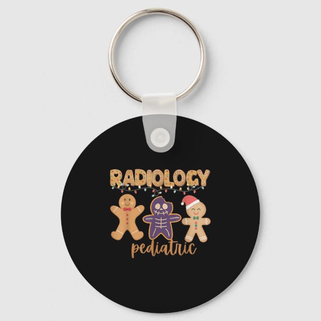 Llavero Radiology Tech Pediatric Christmas Gingerbread Man (Anverso)