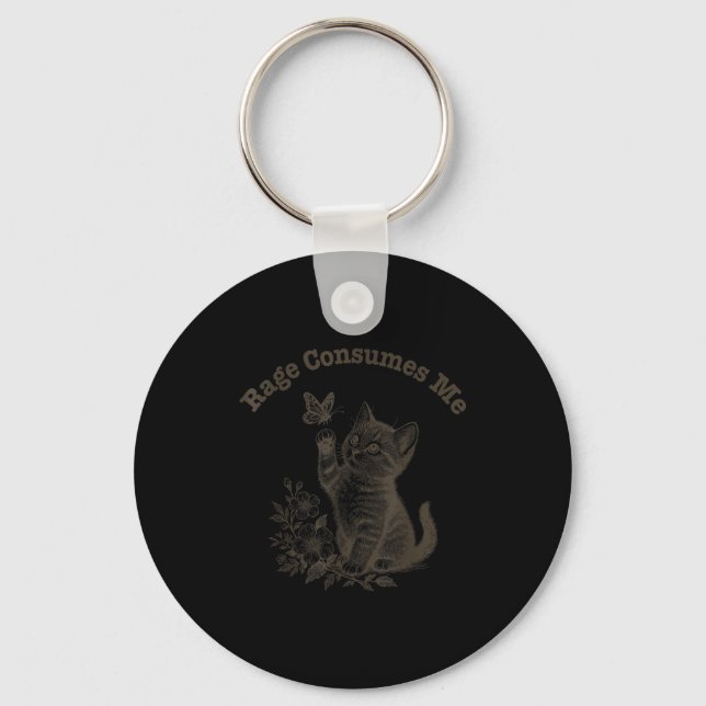 Llavero Rage Consumes Me Cat  (Anverso)