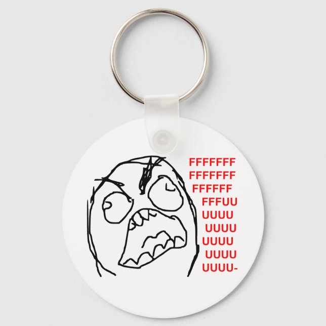 Llavero Rage Guy Angry Fuu Fuuu Rage Face Meme (Anverso)