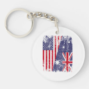 Llavero RAÍCES AUSTRALIANOS Bandera MEDIANO ESTADOUNIDENSE