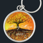 Llavero Raíces de amor<br><div class="desc">Cadena de llaves para el coche de la recepción de luna de miel. Invitaciones a la boda de árbol para el árbol de hadas del bosque Boho bohemian Lover al aire libre. Árbol de amor rojo con pájaros 5 x 7 Invitación de bodas con remolinos y corazones - Ver más...</div>