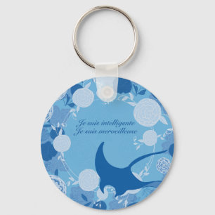 Llavero raie, fleur de vie, naranja, mandala, zen, chakra,