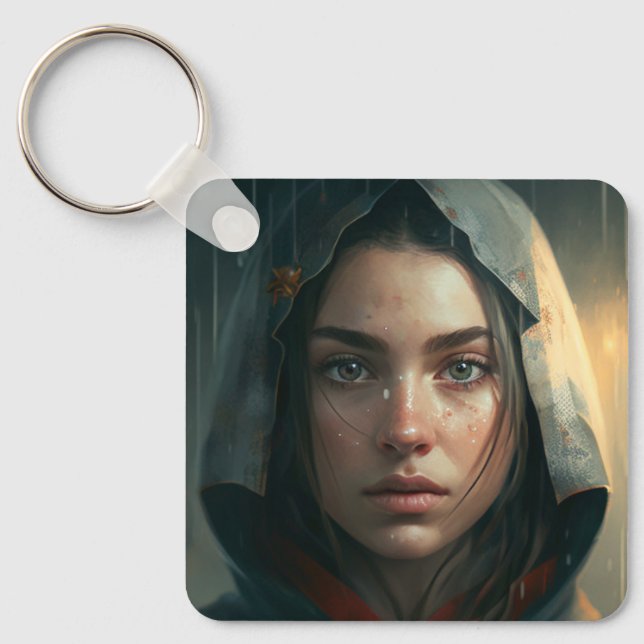 Llavero Rain hood girl (Anverso)