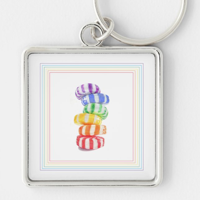 Llavero RAINBOW CANDY Premium Square Keychain (Frente)
