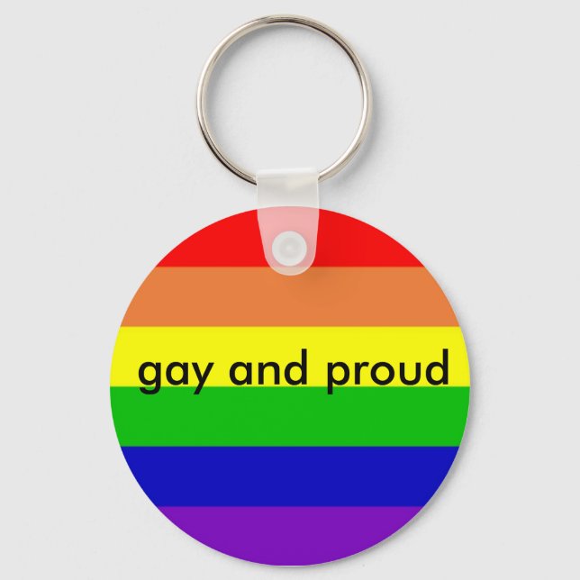 Llavero rainbow_flag_1024_768, gay y orgulloso (Anverso)