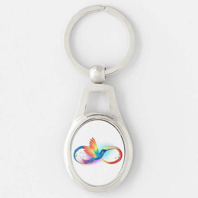 Llavero Rainbow Hummingbird with Infinity symbol (Anverso)