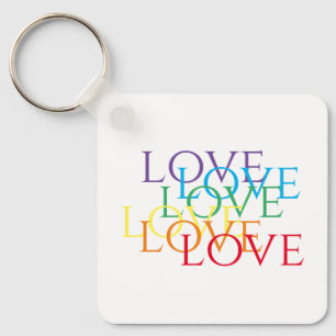 Llavero RÁINBOW LOVE Aluminio Square Keychain