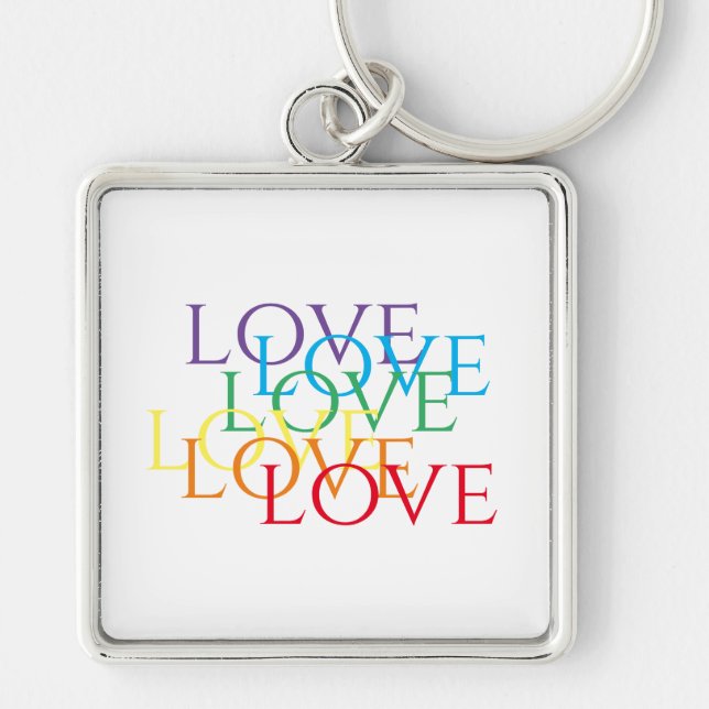 Llavero RÁINBOW LOVE Premium Square Keychain (Frente)