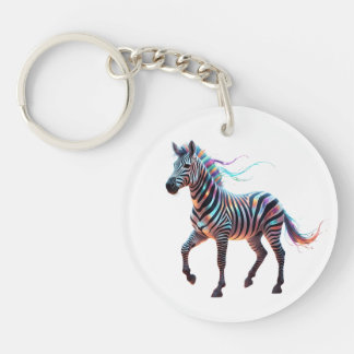 Llavero Rainbow Neon Fantasy Zebra