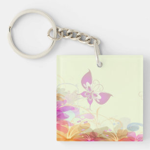 Llavero Rainbow Pastel Florals