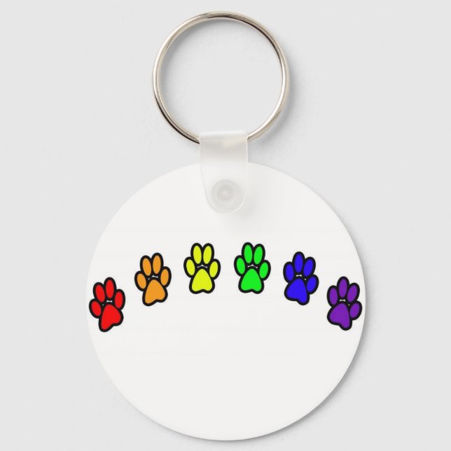 Llavero Rainbow Pawprints (Anverso)