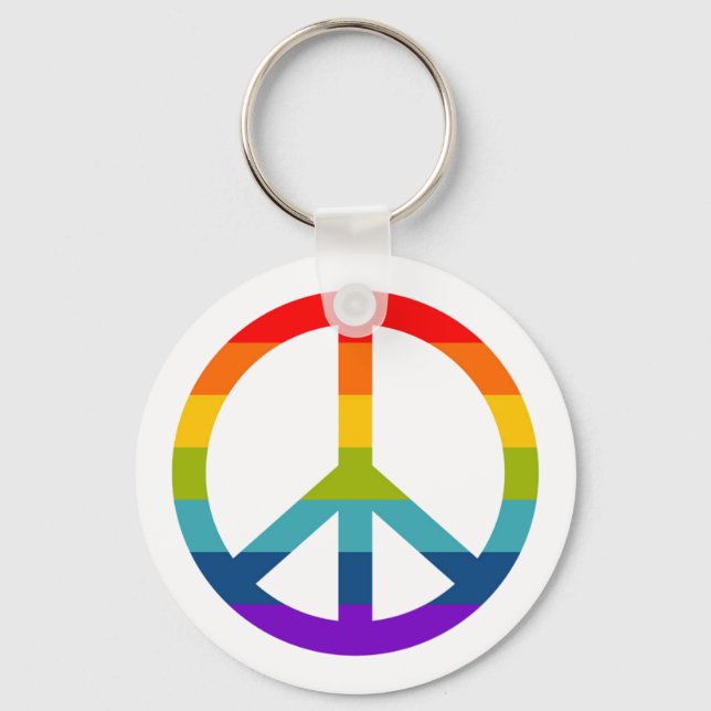 Llavero Rainbow Peace Sign (Anverso)