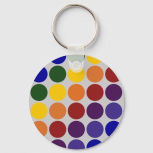 Llavero Rainbow Polka Dots on Grey