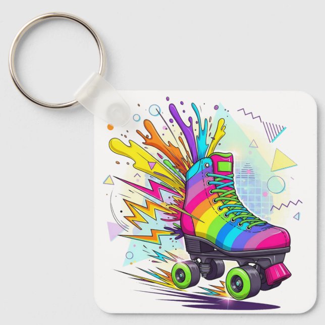 Llavero Rainbow roller skates  (Anverso)