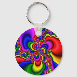 Llavero rainbow wheel fractal art