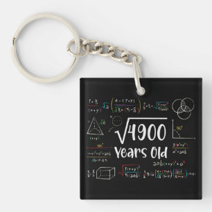 Llavero Raíz cuadrada de 4900 70º cumpleaños regalo de 70 