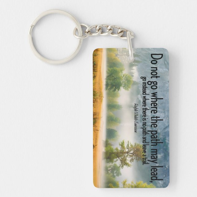 Llavero Ralph Waldo Emerson cita Inspiradora "Trail" (Frente)