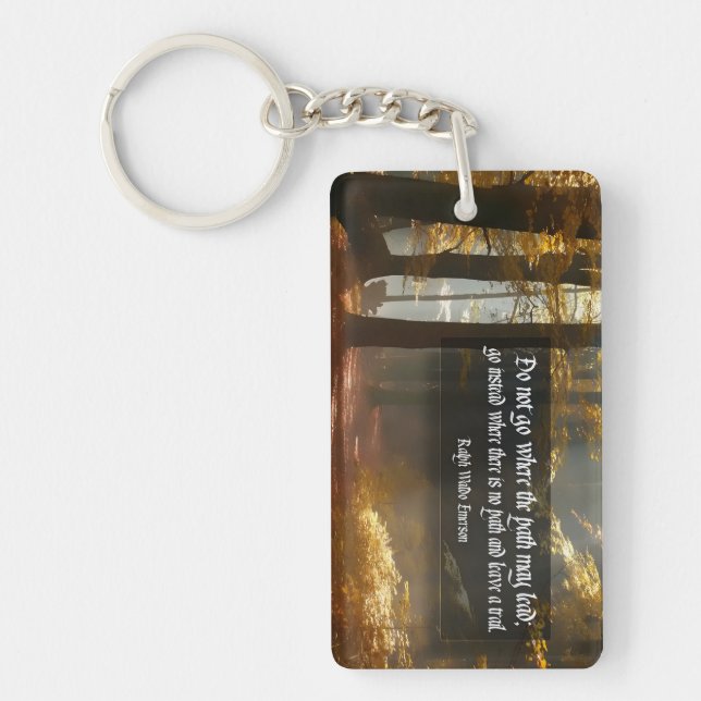 Llavero Ralph Waldo Emerson cita Inspiradora "Trail" (Frente)