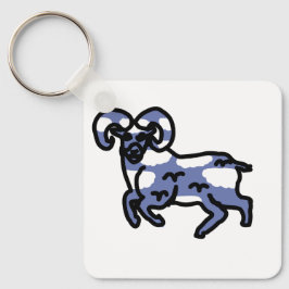 Llavero Ram Aries Keychain – Minimal Zodiac Animal