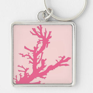 Llavero Rama de coral - tonos rosa