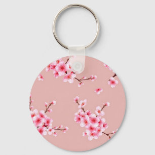 Llavero Ramas de flor de cerezo rosa Patrón