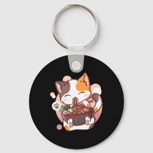 Llavero Ramen Cat Anime Bowl Kawaii Neko Japonés